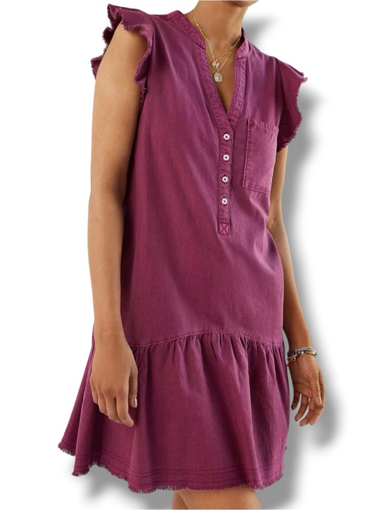 Anthropologie Dresses & Skirts - Anthropologie Plum Ruffle-Sleeve Mini Dress
